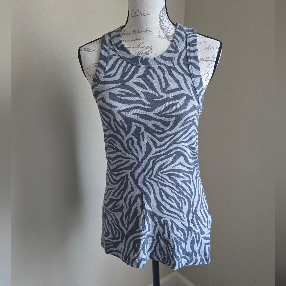 Liverpool animal print Sleeveless Tank Top Small Grey